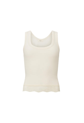 an-off-white-ribbed-tank-top-with-a-scoop-neckline-and-a-scalloped-lace-hem-shown-against-a-plain-white-background