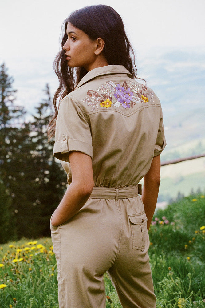 Foxglove Embroidered Boilersuit