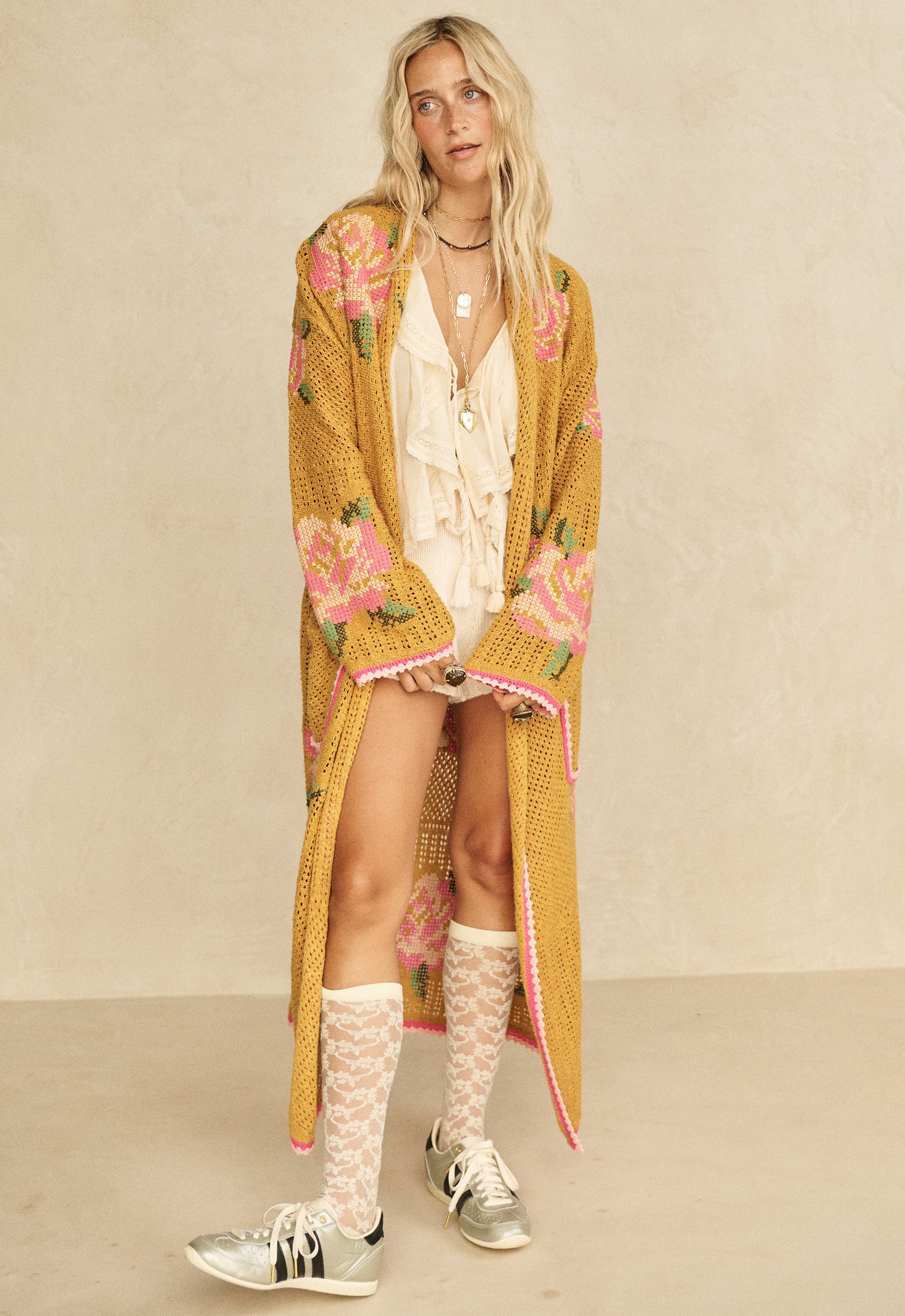 kate knit dress happy harvest sizing Msk Women's Floral Border-Hem Jersey Knit Dress - Denim/ Navy