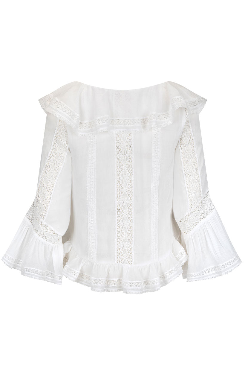 Fleur Lace Frill Blouse – SPELL - USA