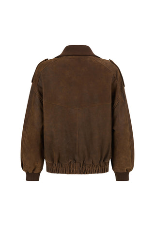 Fontaine Leather Bomber Jacket