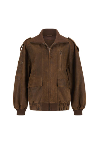 Fontaine Leather Bomber Jacket