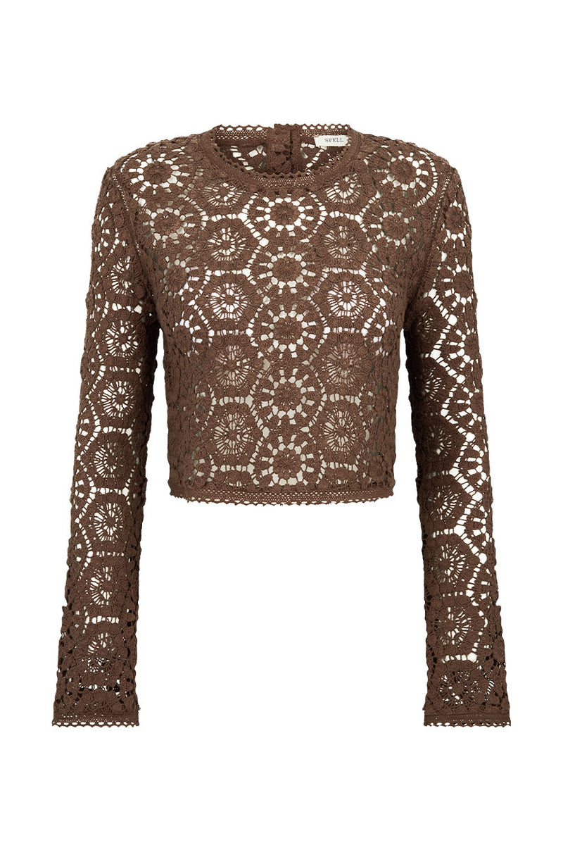 Helena Crochet Lace Long Sleeve Top