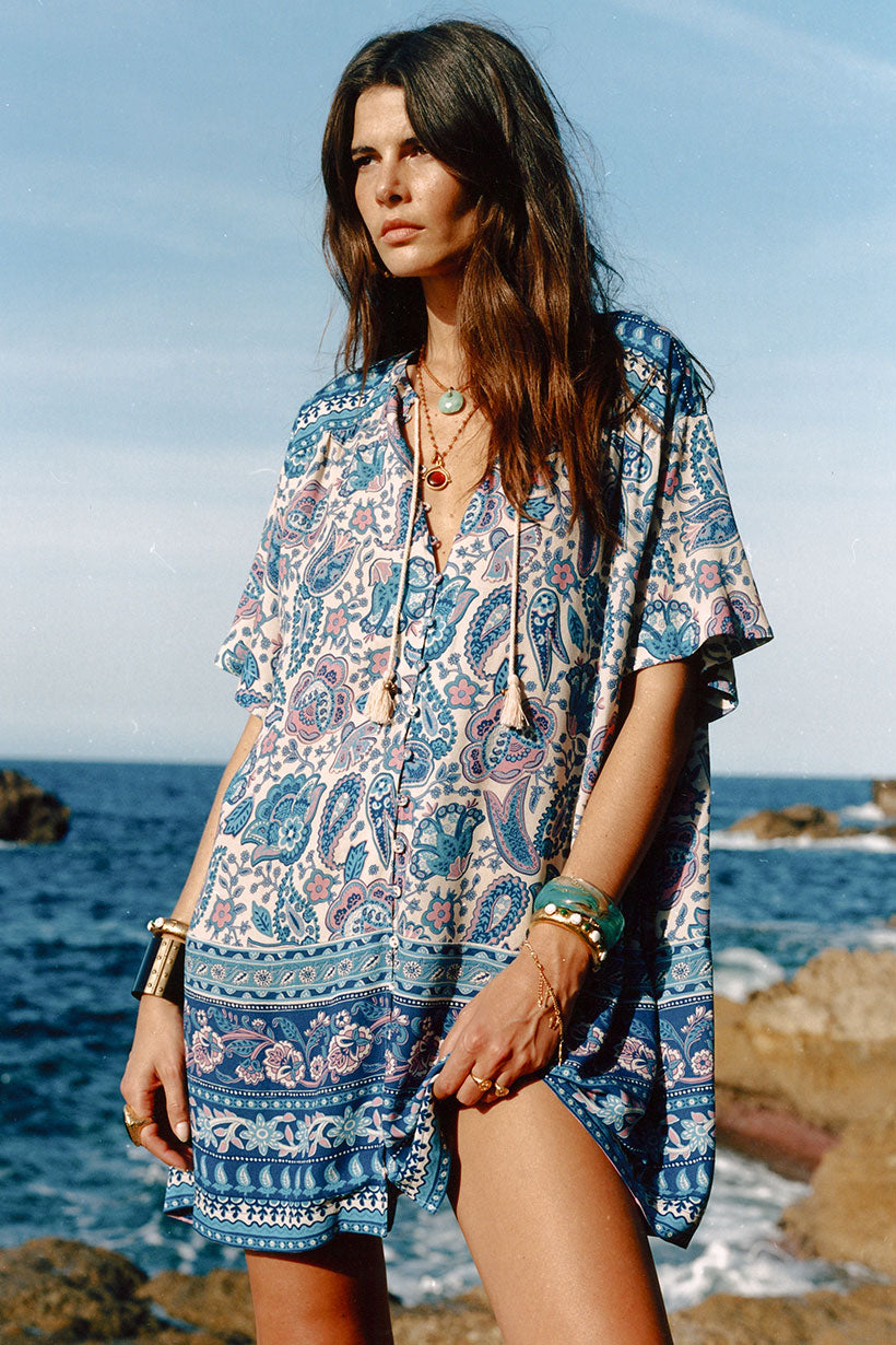 Marmont Flutter Tunic Dress in Multicolor