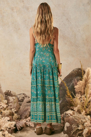 boho strappy maxi dress Paisley Strappy Boho Sari Maxi Dress