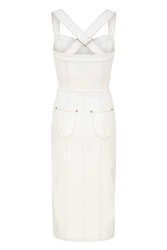 Eve Denim Sweetheart Midi Dress SPELL USA