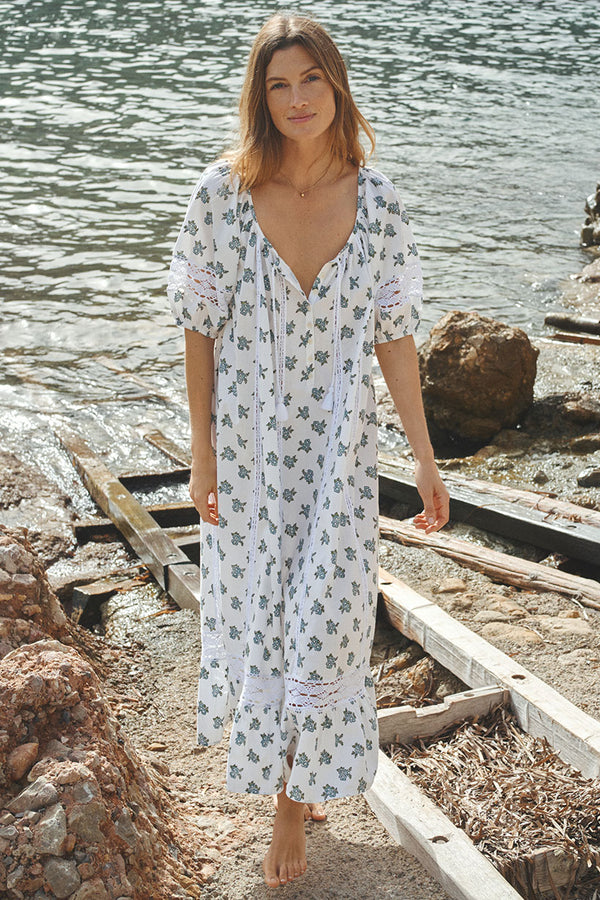 Fable Block Printed Midi Dress – SPELL