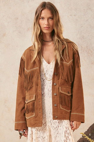Fearless Heart Suede Fringe Jacket