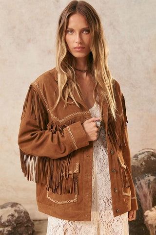 Fearless Heart Suede Fringe Jacket