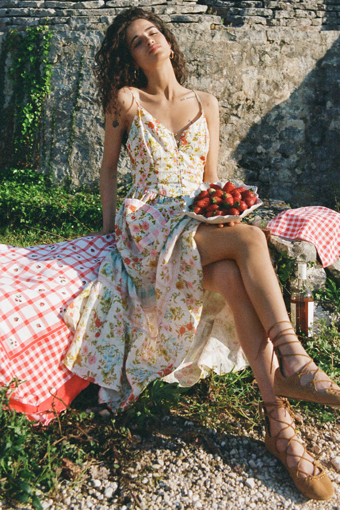 Flora Linen Midi Dress – SPELL - USA