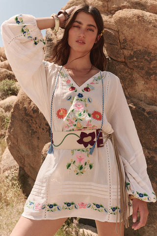 Florapaloosa Embroidered Tunic Dress SPELL - USA Florapaloosa Embroidered Tunic Dress SPELL - USA