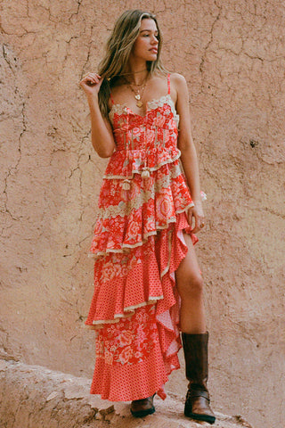 Full Bloom Ruffle Soirée Dress