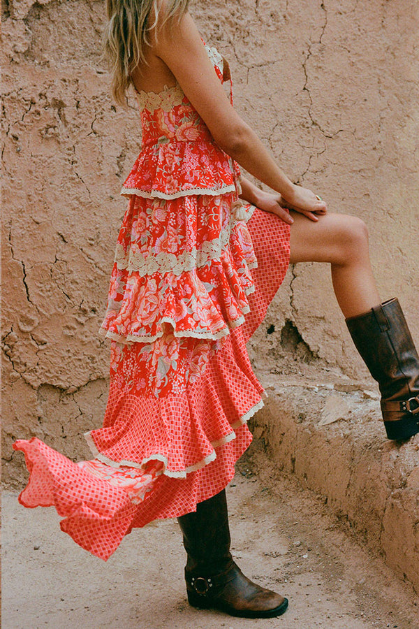 wild bloom mini dress spell Full Bloom Ruffle Soirée Dress In Multicolor