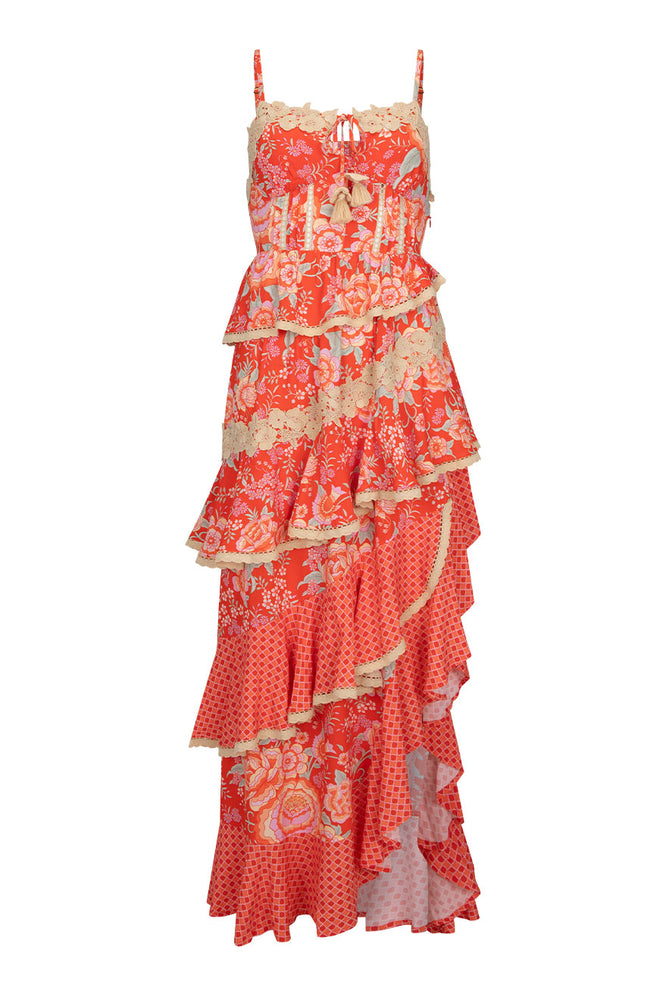 Full Bloom Ruffle Soirée Dress