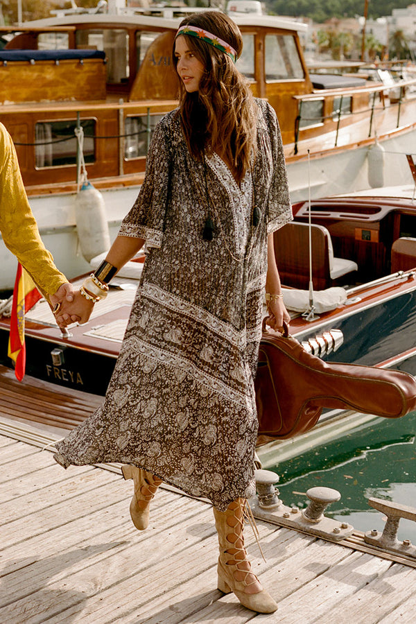 flutter long sleeve dress Rosalie Flutter Sleeve Maxi Dress | 2 Colors main image 0