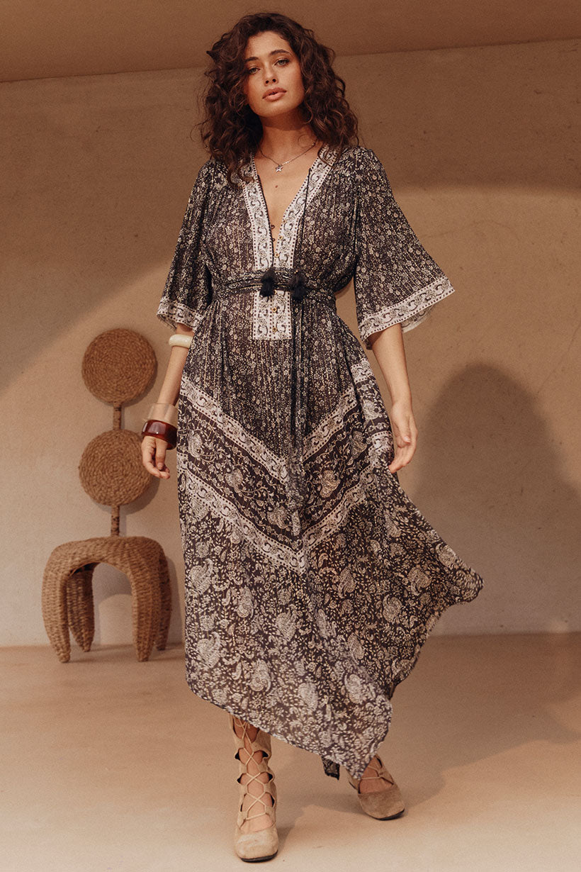 bird print maxi dress Little Bird Flutter Maxi Dress In Multicolor