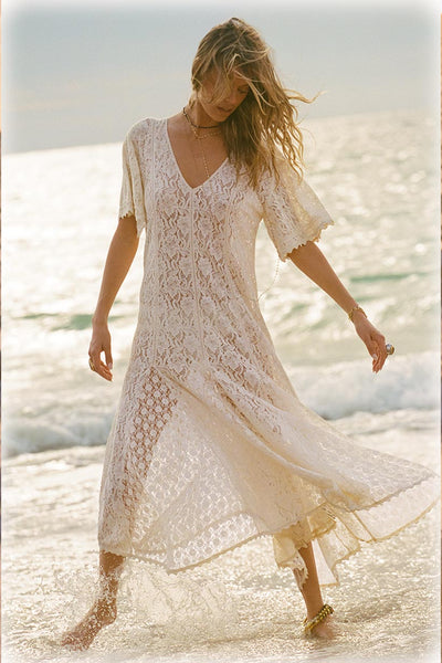 Lux Lisbon Lace Handkerchief Dress In White | By Spell Modern Bohemian Clothing Online | Buy Maxi Dress Online Lux Lisbon Lace Handkerchief Dress In White | By Spell Modern Bohemian Clothing Online | Buy Maxi Dress Online