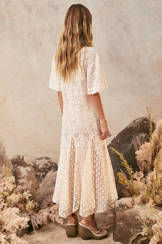 Lux Lisbon Lace Handkerchief Dress in White | by Spell Modern Bohemian Clothing Online | Buy Maxi Dress Online Lux Lisbon Lace Handkerchief Dress in White | by Spell Modern Bohemian Clothing Online | Buy Maxi Dress Online