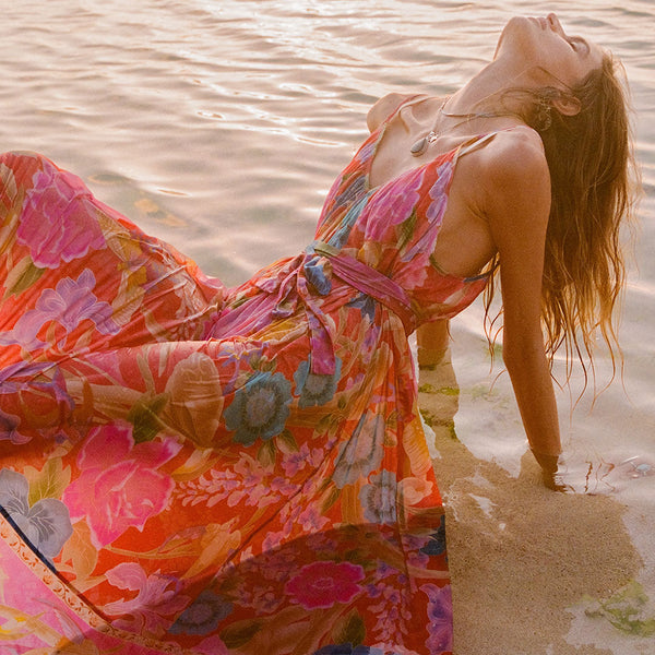 ドゥーズィエムクラス【M.A.B.E】JOSS PRINT MAXI サンドレス ドゥーズィエムクラス【M.A.B.E】JOSS PRINT MAXI サンドレス