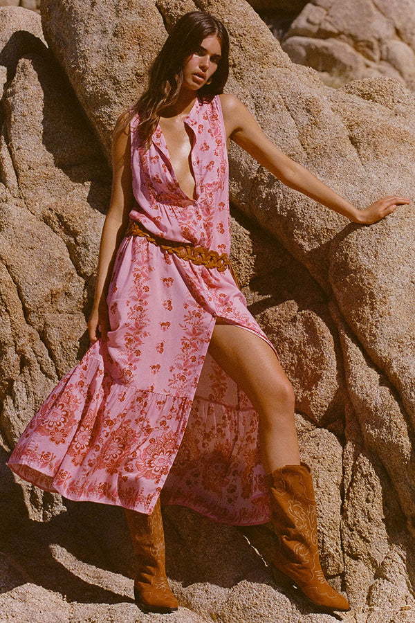 pink spell dress Spell Harmony Tunic Dress In Pink