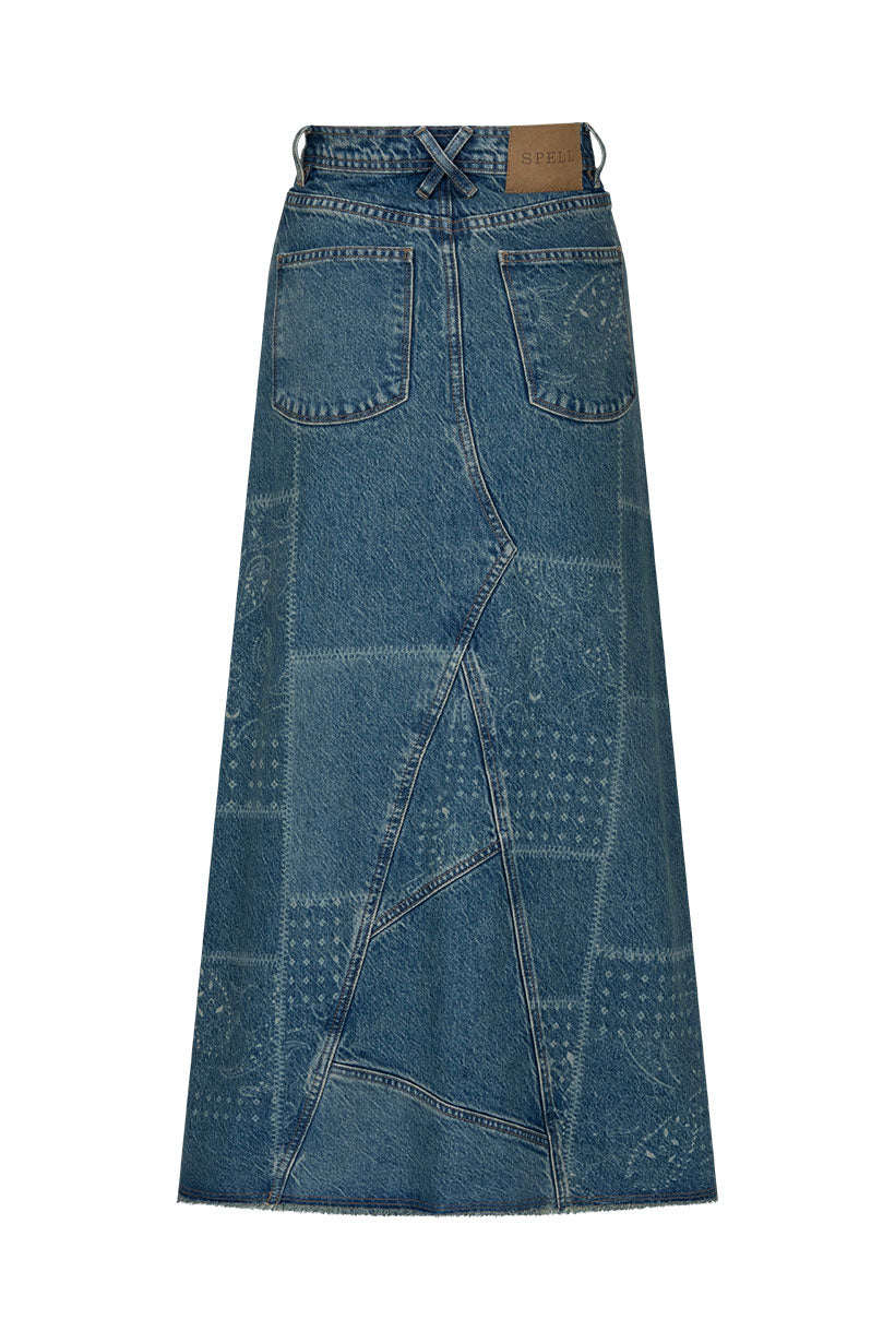 Road Trip Denim Maxi Skirt – SPELL - USA