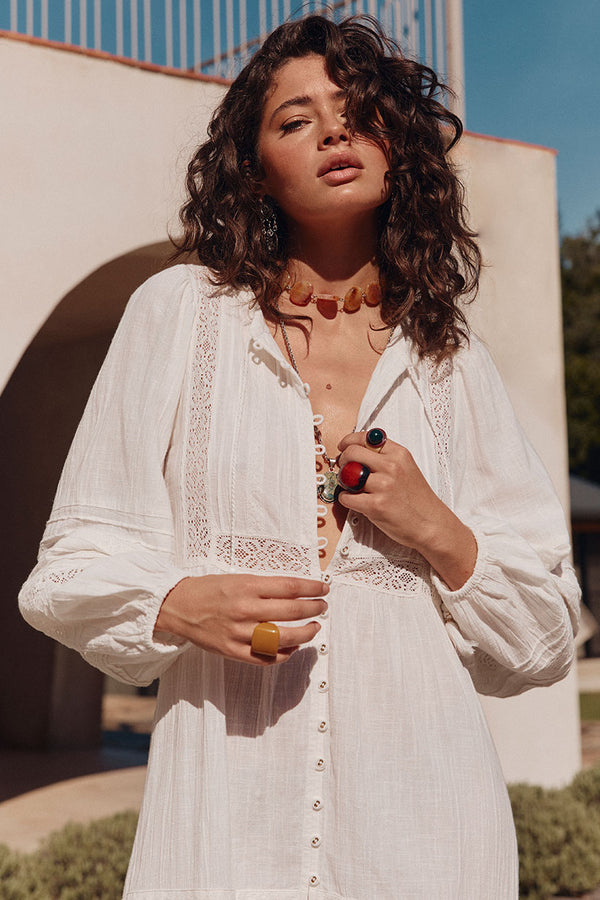 Stevie Lace Boho Mini Dress In Multicolor | By Spell Modern Bohemian Clothing Online Stevie Lace Boho Mini Dress In Multicolor | By Spell Modern Bohemian Clothing Online