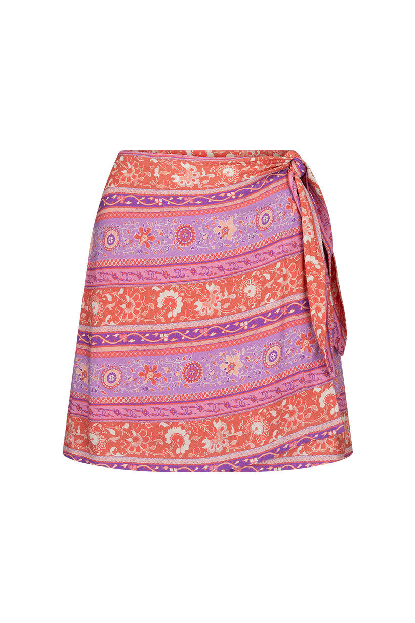 Sunshine Bandit Wrap Mini Skirt – SPELL - USA