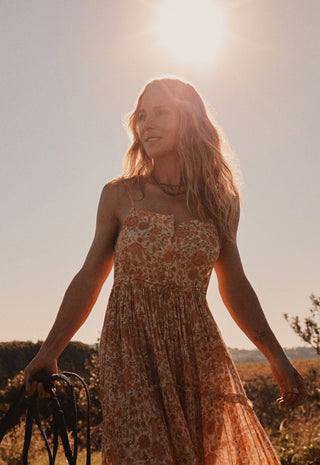 sunlight dresses Graceful Teal Floral Sun Dress long dresses for women. Aqua Silk Maxi Dress for