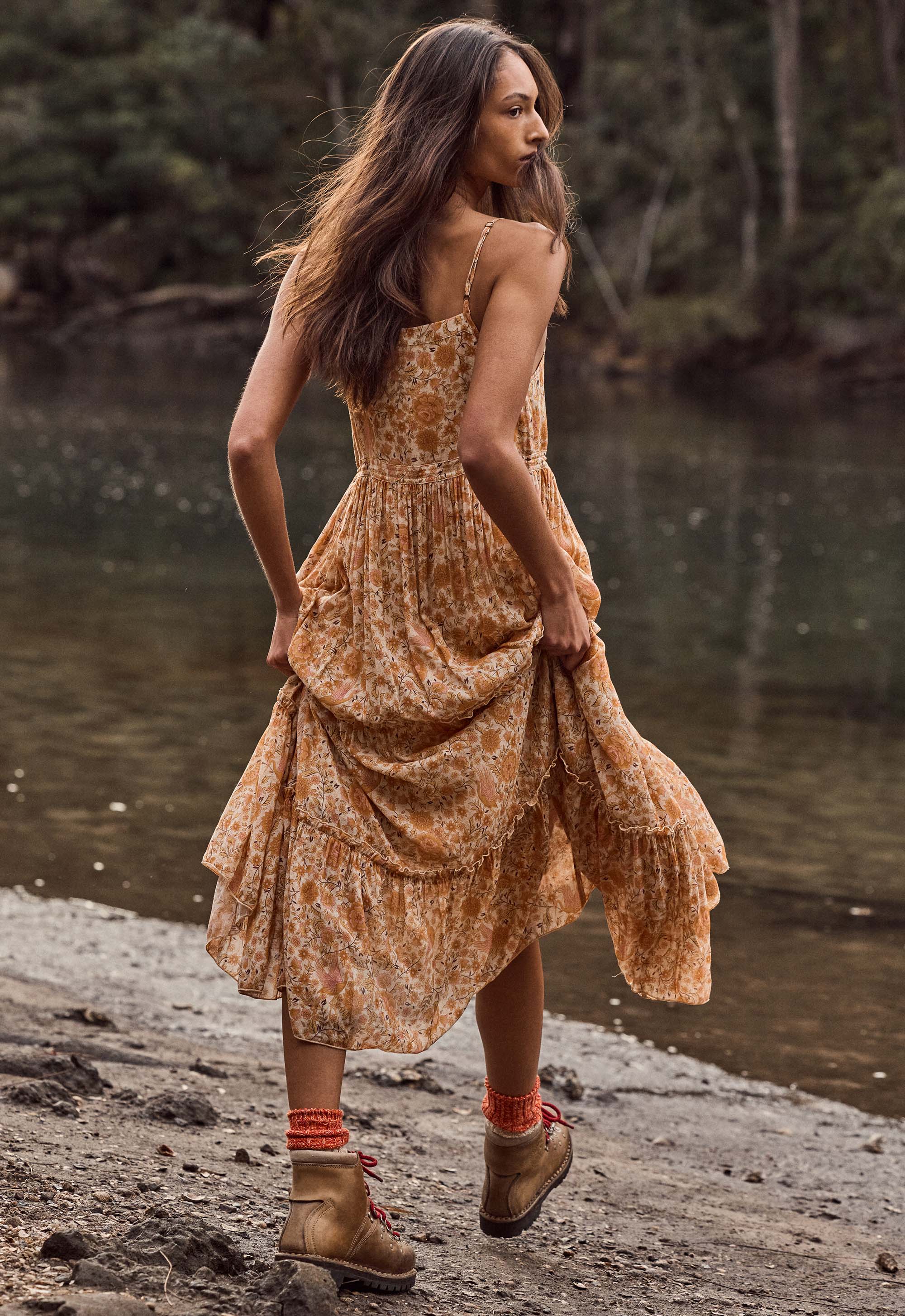 Sunwashed Strappy Midi Dress – SPELL - USA