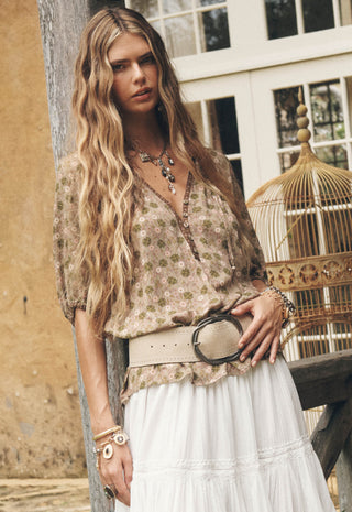 Swan Lake Short Sleeve Blouse