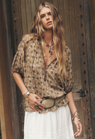 Swan Lake Short Sleeve Blouse