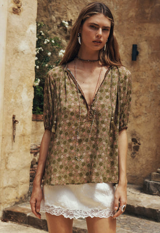 Swan Lake Short Sleeve Blouse