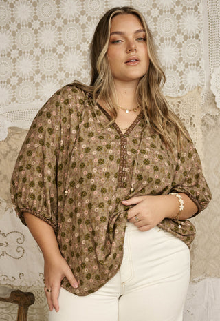 Swan Lake Short Sleeve Blouse