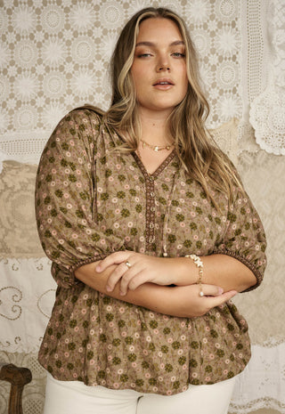Swan Lake Short Sleeve Blouse