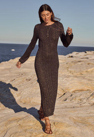 The Moss Knit Backless Maxi Dress