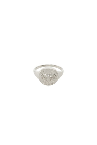 front-image-of-spell-s-aries-stargazer-zodiac-ring-the-hand-crafted-ring-comes-in-0-925-sterling-silver-and-features-an-embossed-artwork-of-the-zodiac-sign