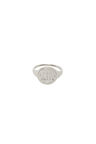 front-image-of-spell-s-libra-stargazer-zodiac-ring-the-hand-crafted-ring-comes-in-0-925-sterling-silver-and-features-an-embossed-artwork-of-the-zodiac-sign