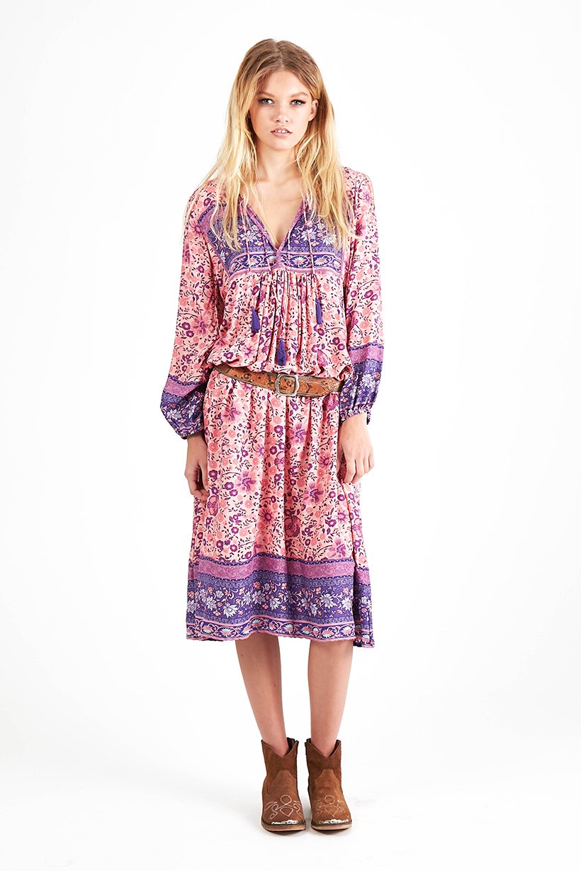 Folk Town Boho Midi Dress