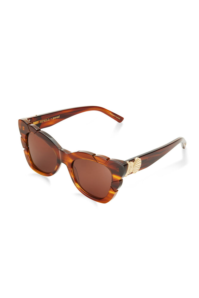Marilyn Thick Arm with Solid Brown Lens Sunglasses